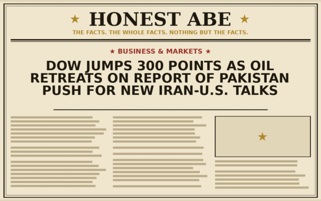 Dow Jumps 300 Points as Oil Retreats on Report of Pakistan Push for New Iran-U.S. Talks