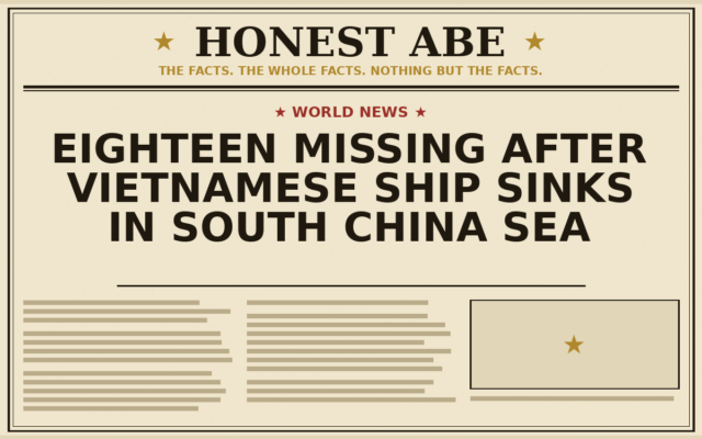 Eighteen Missing After Vietnamese Ship Sinks in South China Sea