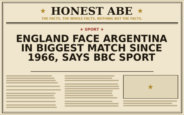 England Face Argentina in Biggest Match Since 1966, Says BBC Sport
