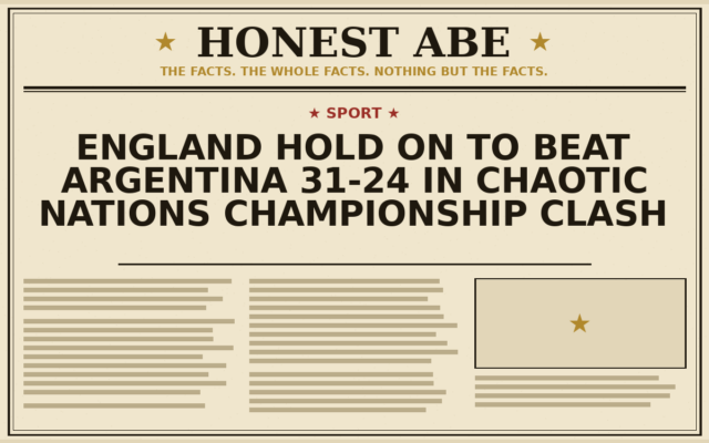 England Hold On to Beat Argentina 31-24 in Chaotic Nations Championship Clash