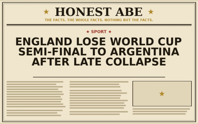 England Lose World Cup Semi-Final to Argentina After Late Collapse