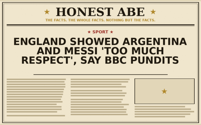 England Showed Argentina and Messi ‘Too Much Respect’, Say BBC Pundits