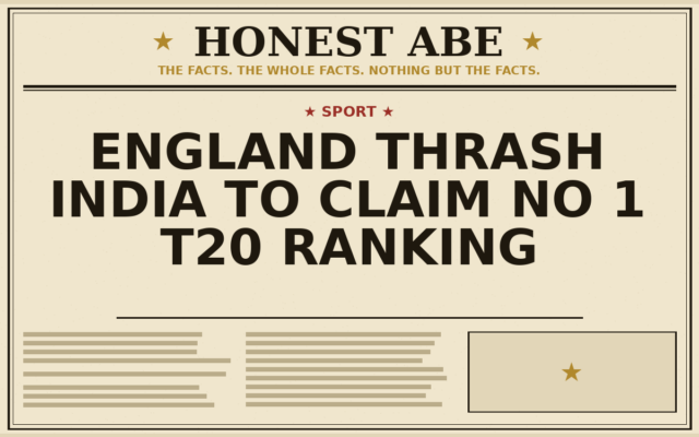 England Thrash India to Claim No 1 T20 Ranking