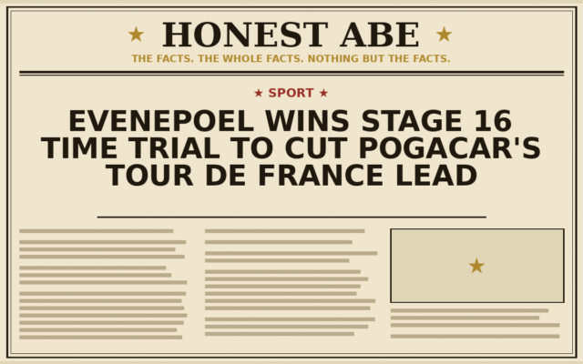 Evenepoel Wins Stage 16 Time Trial to Cut Pogacar’s Tour de France Lead