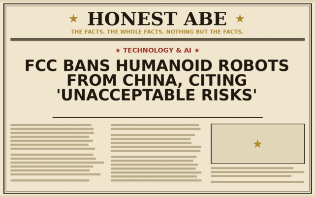 FCC Bans Humanoid Robots From China, Citing ‘Unacceptable Risks’