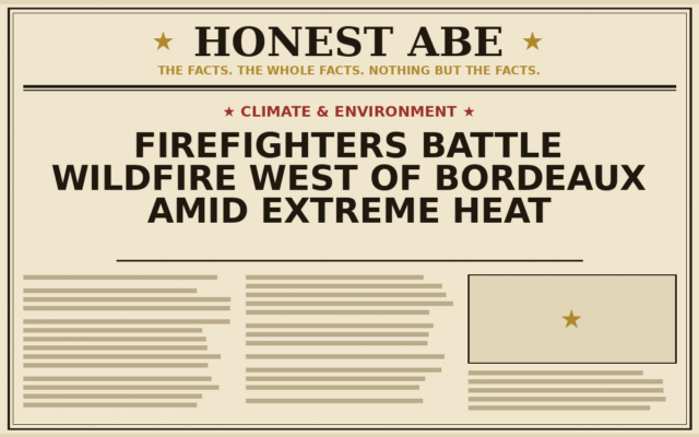 Firefighters Battle Wildfire West of Bordeaux Amid Extreme Heat