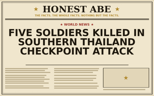 Five Soldiers Killed in Southern Thailand Checkpoint Attack