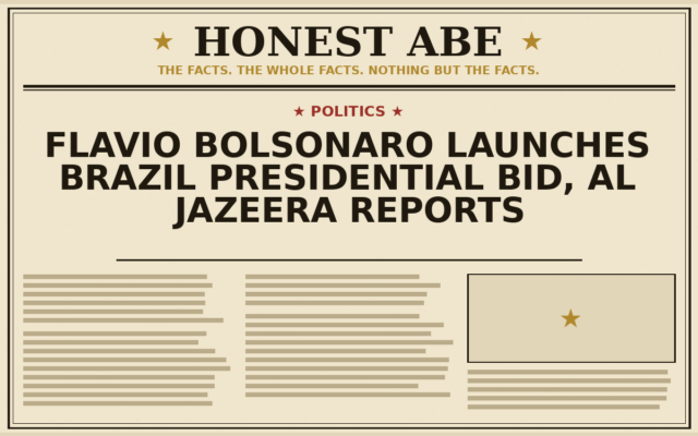 Flavio Bolsonaro Launches Brazil Presidential Bid, Al Jazeera Reports