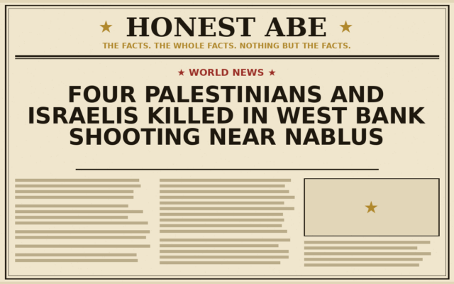 Four Palestinians and Israelis Killed in West Bank Shooting Near Nablus