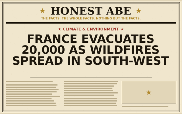 France Evacuates 20,000 as Wildfires Spread in South-West