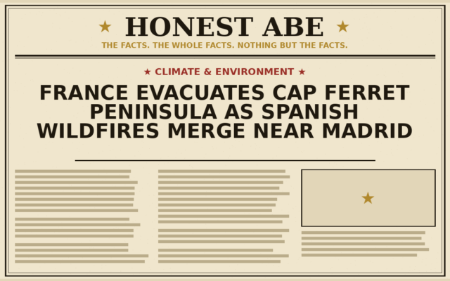 France Evacuates Cap Ferret Peninsula as Spanish Wildfires Merge Near Madrid