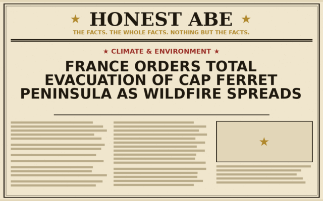 France Orders Total Evacuation of Cap Ferret Peninsula as Wildfire Spreads