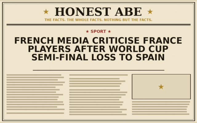 French Media Criticise France Players After World Cup Semi-Final Loss to Spain