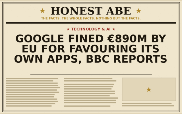 Google Fined €890m by EU for Favouring Its Own Apps, BBC Reports
