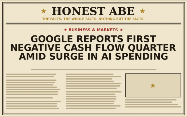 Google Reports First Negative Cash Flow Quarter Amid Surge in AI Spending