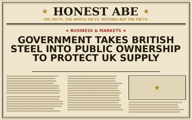 Government Takes British Steel Into Public Ownership to Protect UK Supply