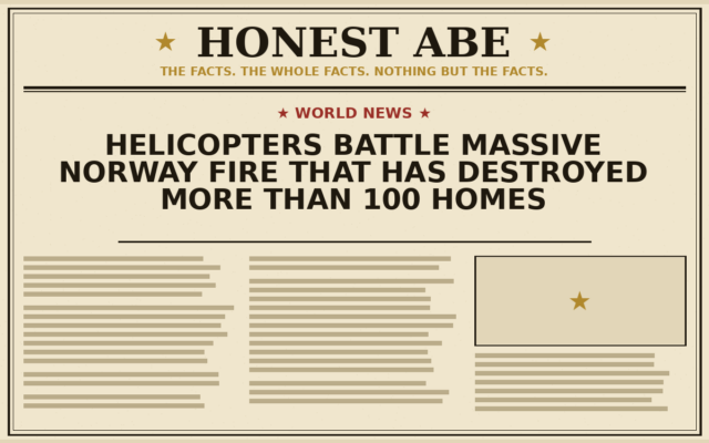 Helicopters Battle Massive Norway Fire That Has Destroyed More Than 100 Homes