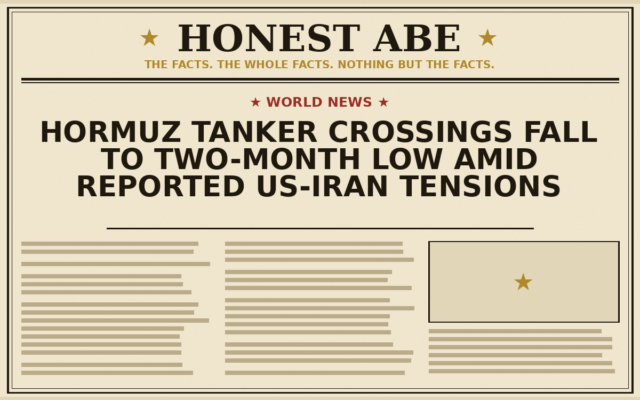 Hormuz Tanker Crossings Fall to Two-Month Low Amid Reported US-Iran Tensions