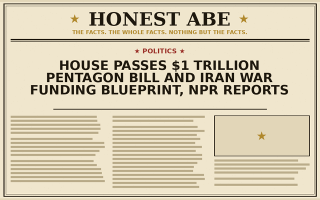 House Passes $1 Trillion Pentagon Bill and Iran War Funding Blueprint, NPR Reports