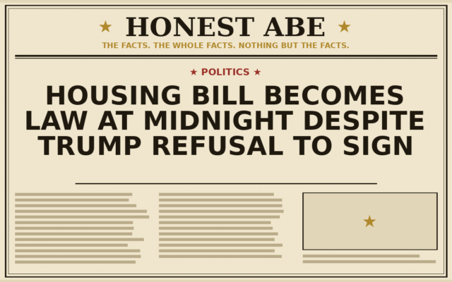 Housing Bill Becomes Law at Midnight Despite Trump Refusal to Sign