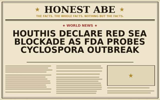 Houthis Declare Red Sea Blockade as FDA Probes Cyclospora Outbreak