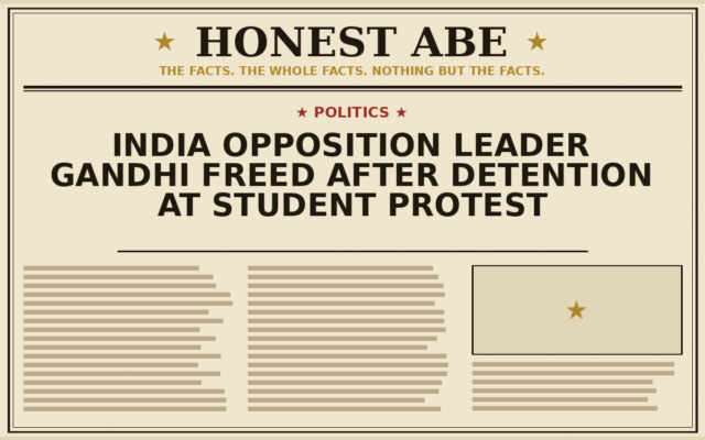 India Opposition Leader Gandhi Freed After Detention at Student Protest