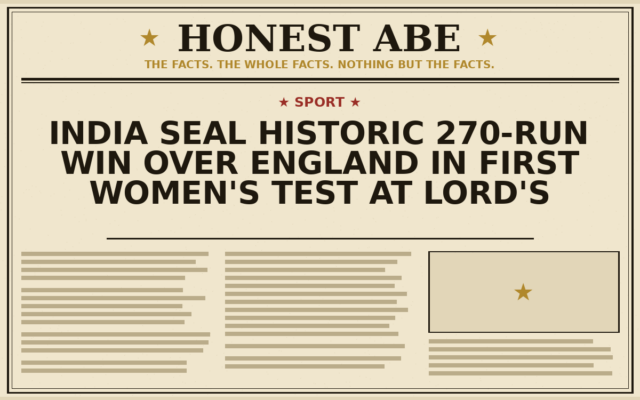 India Seal Historic 270-Run Win Over England in First Women’s Test at Lord’s