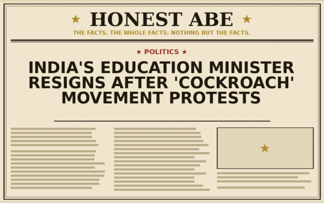 India’s Education Minister Resigns After ‘Cockroach’ Movement Protests