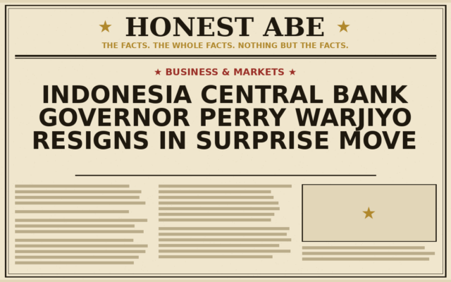 Indonesia Central Bank Governor Perry Warjiyo Resigns in Surprise Move