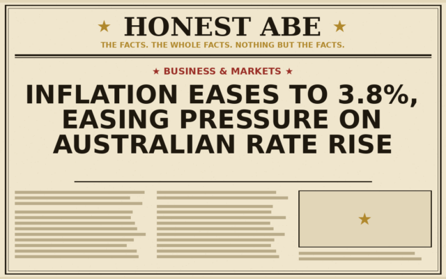 Inflation Eases to 3.8%, Easing Pressure on Australian Rate Rise