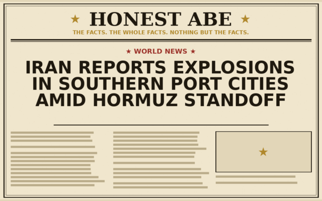 Iran Reports Explosions in Southern Port Cities Amid Hormuz Standoff