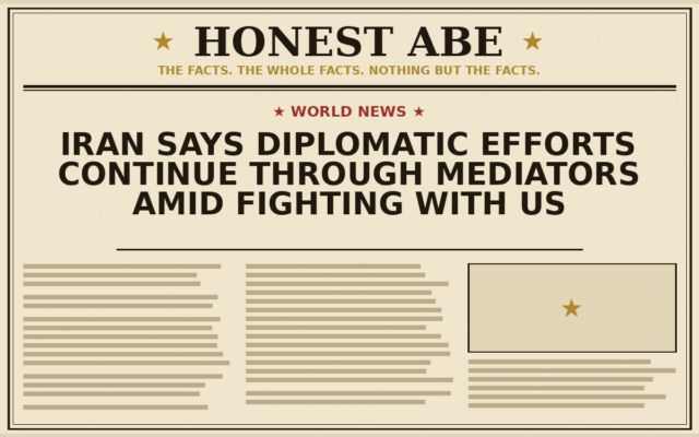 Iran Says Diplomatic Efforts Continue Through Mediators Amid Fighting With US