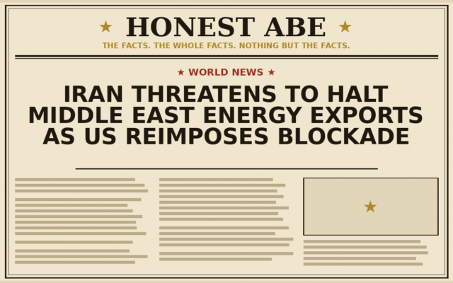 Iran Threatens to Halt Middle East Energy Exports as US Reimposes Blockade