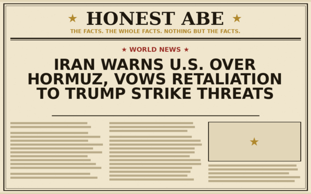 Iran Warns U.S. Over Hormuz, Vows Retaliation to Trump Strike Threats