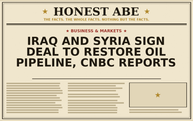 Iraq and Syria Sign Deal to Restore Oil Pipeline, CNBC Reports