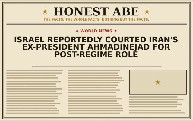 Israel Reportedly Courted Iran’s Ex-President Ahmadinejad for Post-Regime Role
