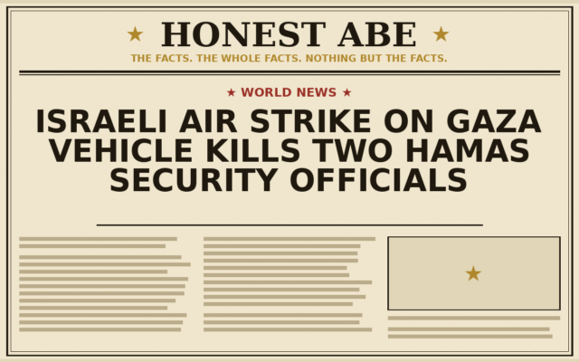 Israeli Air Strike on Gaza Vehicle Kills Two Hamas Security Officials