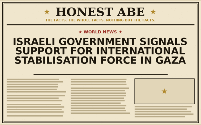 Israeli Government Signals Support for International Stabilisation Force in Gaza