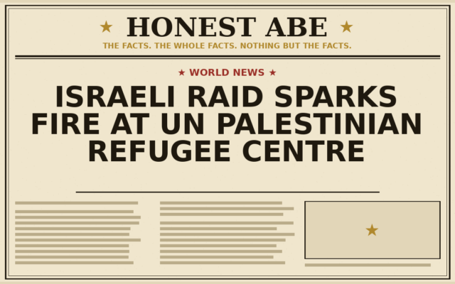 Israeli Raid Sparks Fire at UN Palestinian Refugee Centre