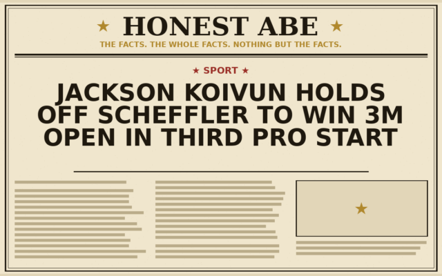 Jackson Koivun Holds Off Scheffler to Win 3M Open in Third Pro Start
