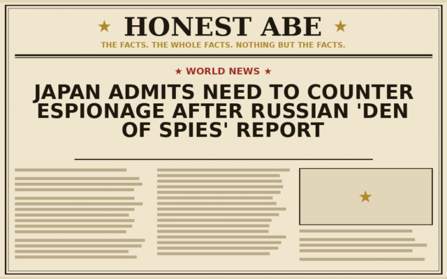 Japan Admits Need to Counter Espionage After Russian ‘Den of Spies’ Report