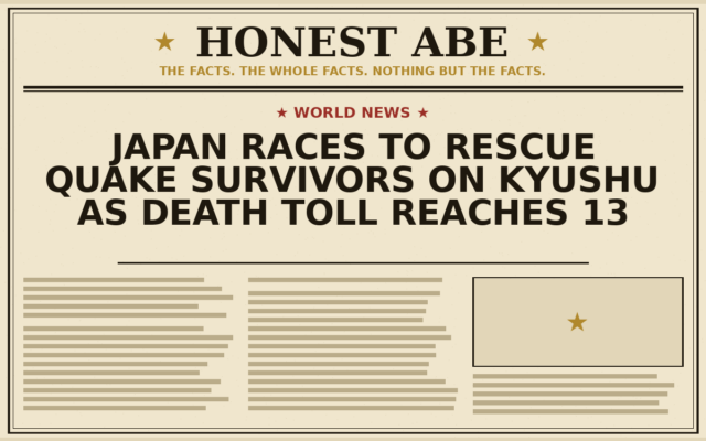 Japan Races to Rescue Quake Survivors on Kyushu as Death Toll Reaches 13