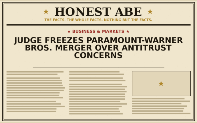 Judge Freezes Paramount-Warner Bros. Merger Over Antitrust Concerns