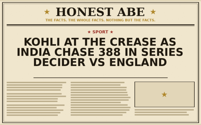 Kohli at the Crease as India Chase 388 in Series Decider vs England