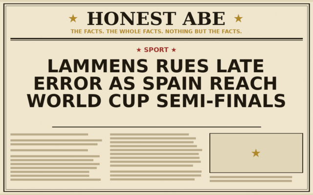 Lammens Rues Late Error as Spain Reach World Cup Semi-Finals
