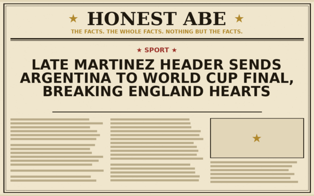 Late Martinez Header Sends Argentina to World Cup Final, Breaking England Hearts