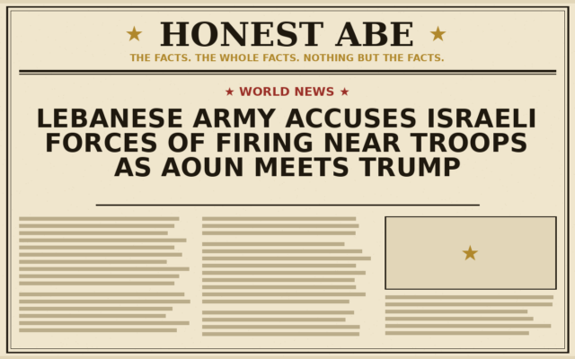 Lebanese Army Accuses Israeli Forces of Firing Near Troops as Aoun Meets Trump