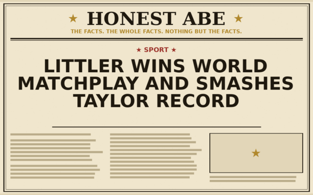 Littler Wins World Matchplay and Smashes Taylor Record