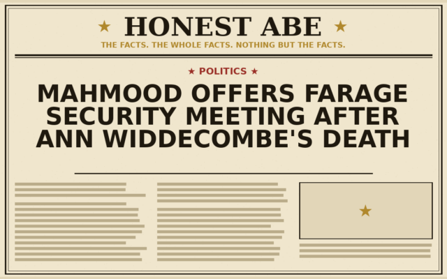 Mahmood Offers Farage Security Meeting After Ann Widdecombe’s Death