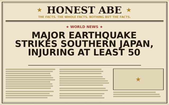 Major Earthquake Strikes Southern Japan, Injuring at Least 50